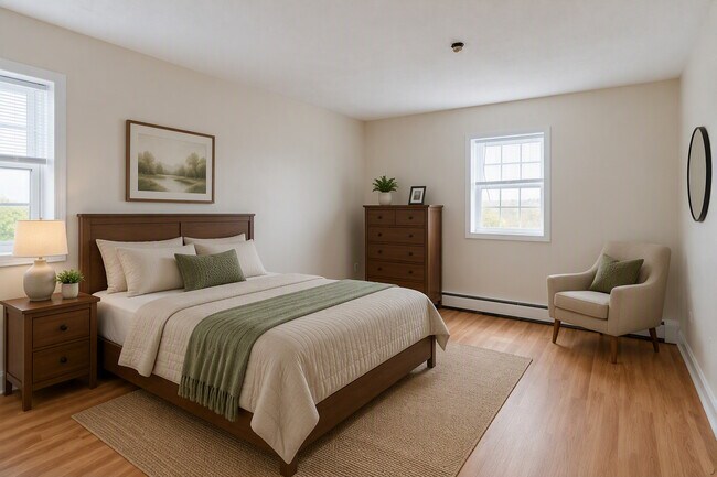 2BR, 1BA - 779SF- Bedroom- Staged with AI