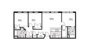 Discover the perfect blend of style and functionality in this three-bedroom apartment layout.