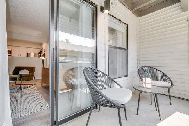 Large Private Patio with Sliding Glass Door - Diamond Exterior
