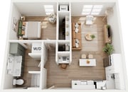 Explore the comfort and style of this contemporary one-bedroom apartment.