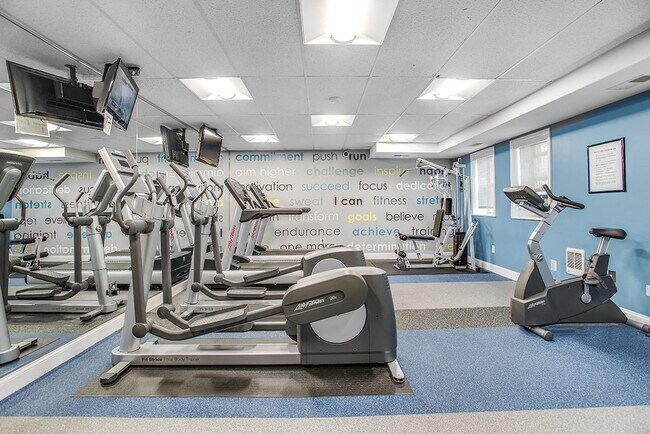 Fitness center with treadmills, machines and free weights