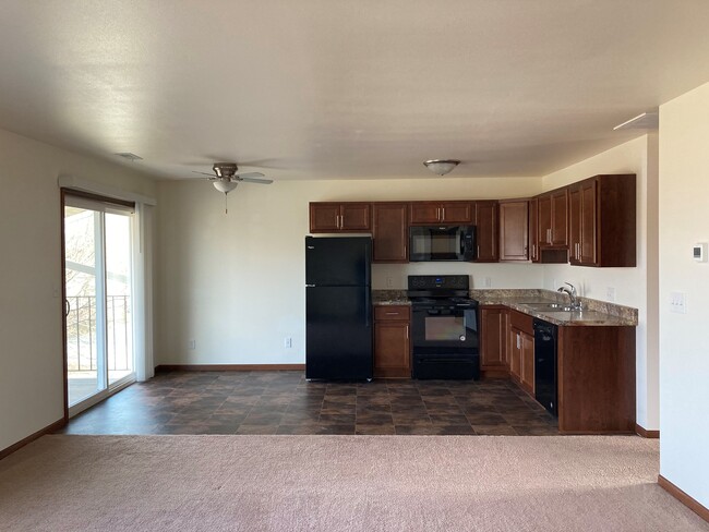 Living room into kitchen