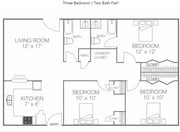 Three Bedroom - Two Bath Flat.PNG