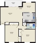 2 BR/ 1 BA (Style N1) | 930 sq. ft.