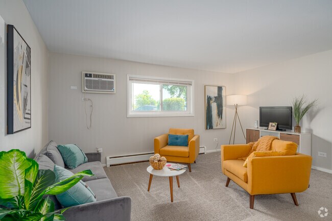 Apartamento Alpine de 2 habitaciones y 1 baño - 808 pies cuadrados - Sala de estar - Aspen Ridge