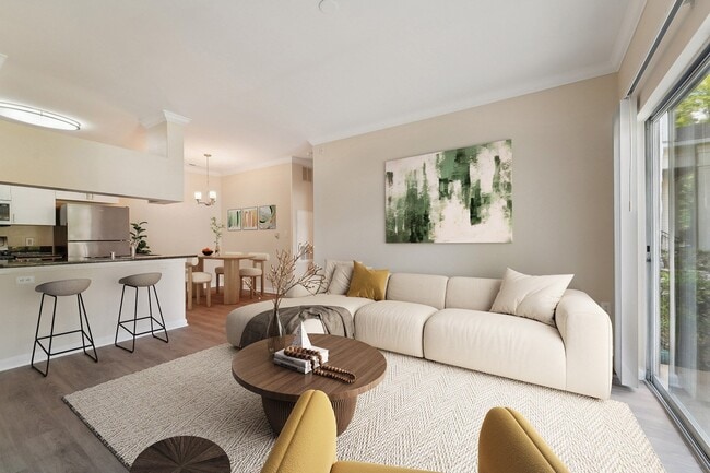 Spacious Living Room with Updated Kitchen