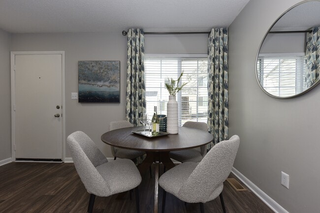 Dining Room + Hardwood Style Flooring