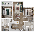 Experience the elegance of this contemporary apartment, designed for modern living.