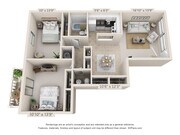 2 Bedroom 1.5 Bathroom Side-by-Side