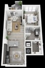 1x1 - 627 sq ft