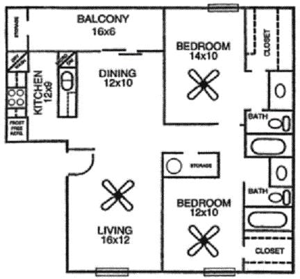2 Bedroom 2 Bath - Great Oaks Apartments