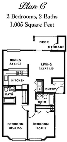 C - C - 2 bed 2 bath