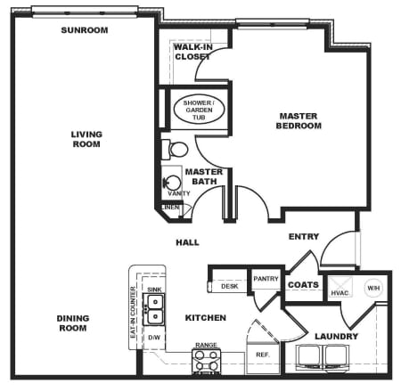 1BR/1BA - One Bedroom