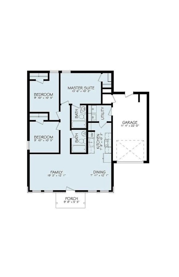 Plano de planta (invertido) - 7427 35th St Casa