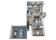 3 Bedroom, 2 Bath (1,398 sqft.)