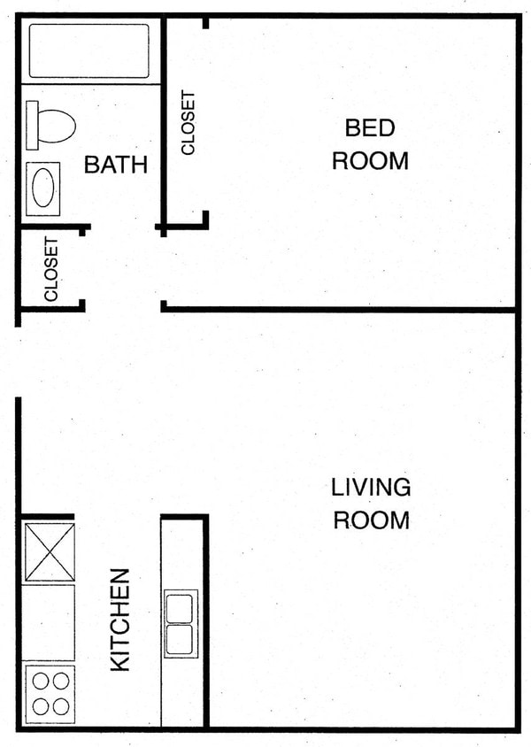 Floor Plan - 1BR 650sf