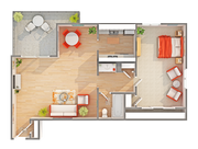 1 BR x 1 BA - City Floorplan | Arrive 800 Penn | Denver, CO