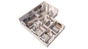Plano de planta de 3 habitaciones en Hammock Park