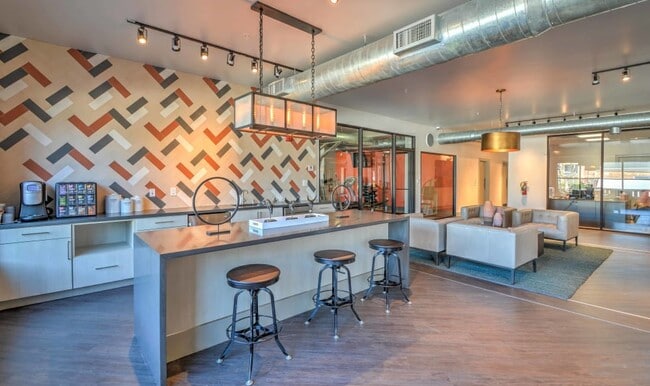 Resident Lounge with Media and Coffee Station. - The Atlantic McKinney Ranch Rental