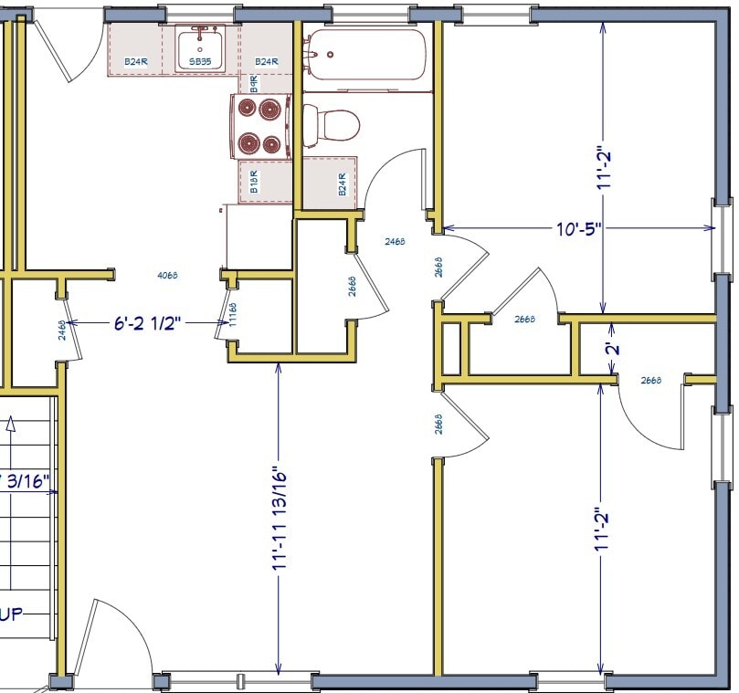 Floorplan - 188 Walnut St Apartments Unit B