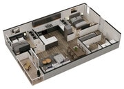 2 bed 2 bath Layout B