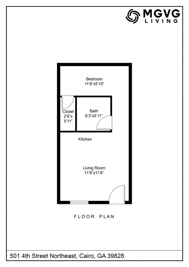 Lenora 1 Bedroom Floor Plan