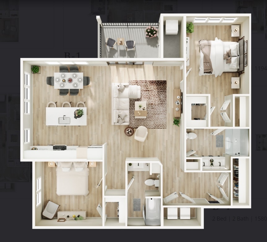 Floor Plan - Two Bedroom (B3.1)