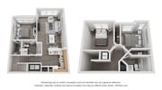 A 3D rendering of The Willow floor plan