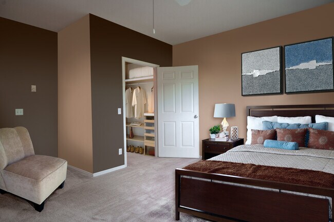 Classic Package I bedroom with carpet (in select homes)