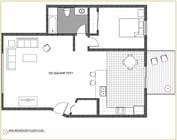 Plano de planta de una habitación/un baño