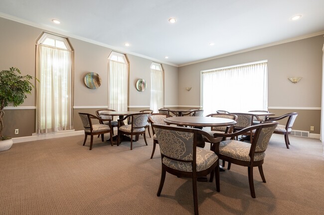 A spacious and inviting clubhouse where residents can relax and socialize.