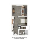 3D Furnished Floor Plan 1x1 E, F