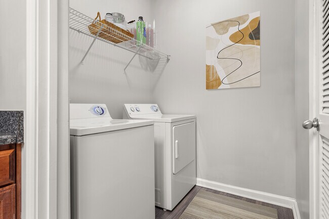 Simplify your routine with a washer and dryer inside your home.
