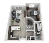 B5 (1BR) floor plan Brookside 51