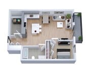 1BR 1BA floor plan