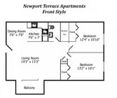 2 habitaciones al frente