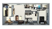 2 Bedroom, 3D