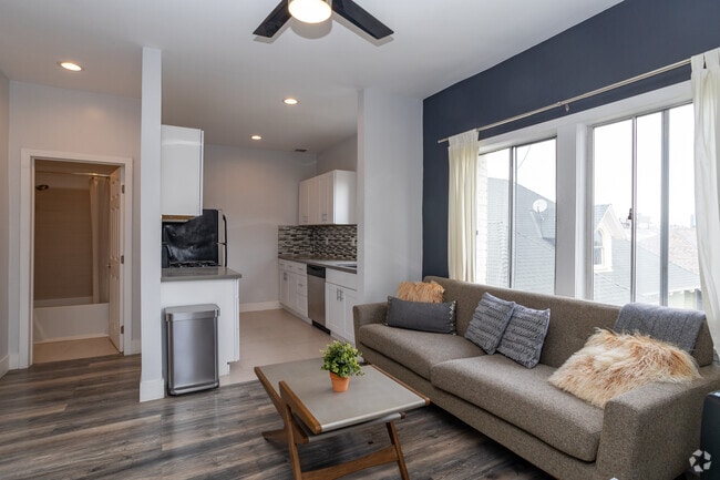 Living room Unit 300 1BR 1 BA 750 SF