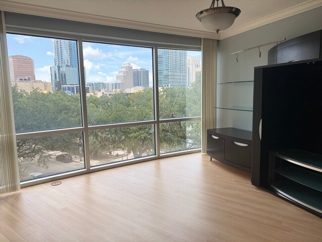 Livig room blinds open