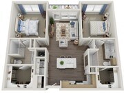 Floor plans are artist’s rendering. All dimensions are approximate. Actual product and specifications may vary in dimension or detail. Not all features are available in every apartment. Prices and availability are subject to change.