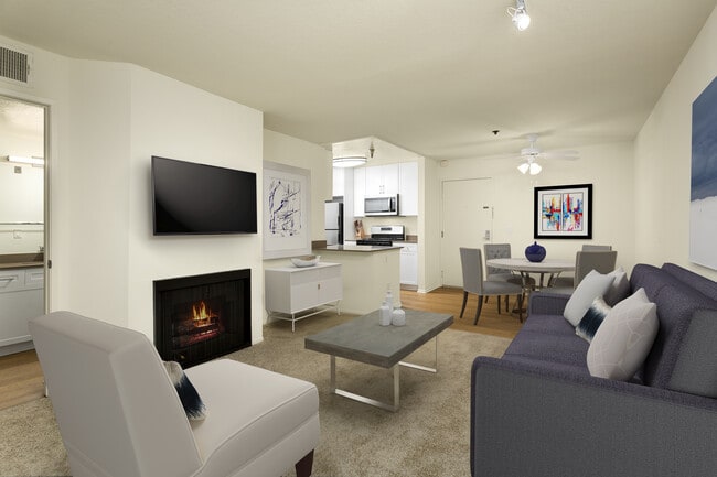 Renovated I kitchen, dining, and living areas