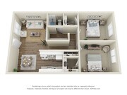 Plano de planta de dos habitaciones