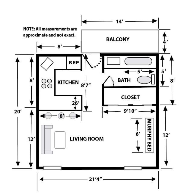 Plano de planta - 1833 N Williams St Unidad 306