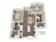 Plano de planta B1B The Taylor at Greenway