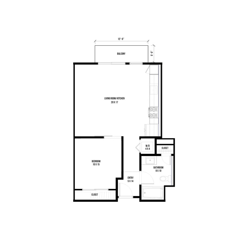 Floor Plan - 1 Bedroom 3