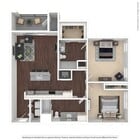 Apartamento de 2 habitaciones y 2 baños B1
