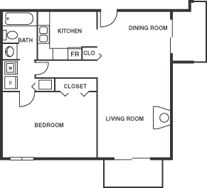 1BD/1BA - 1 Bedroom 1 Bath 800