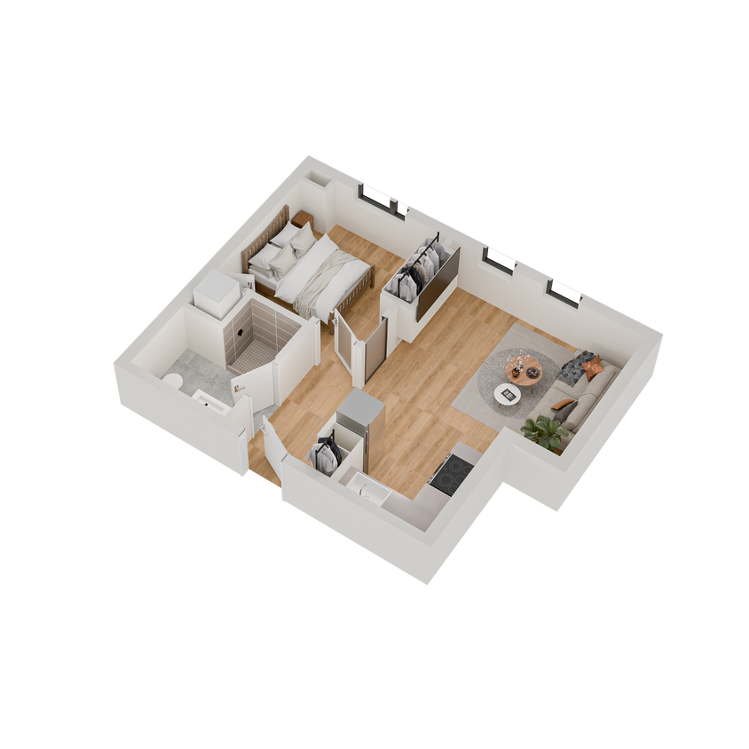 1-Bedroom Floorplan - 1-Bedroom