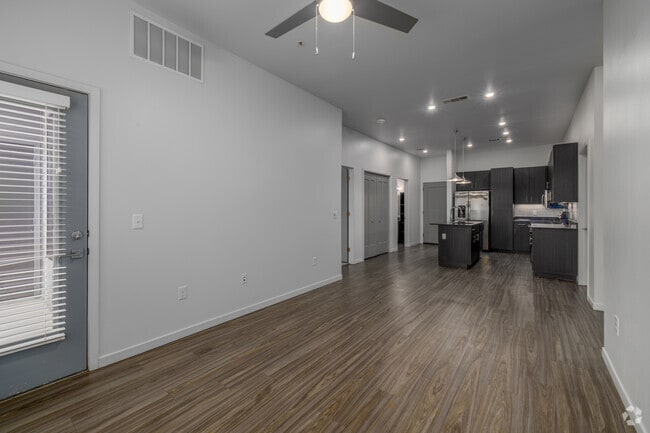 2BR, 2BA - 1,103SF - B2 - Living Area and Kitchen - BRIO at The Rose Apartments