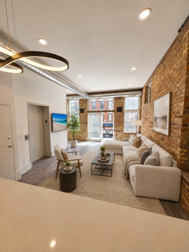 Living Room ai stage - 1549 N Milwaukee Ave Unit 2N